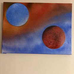 Fire And Ice  2 Planets Painting