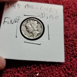 1945 MERCURY DIME  FINE
