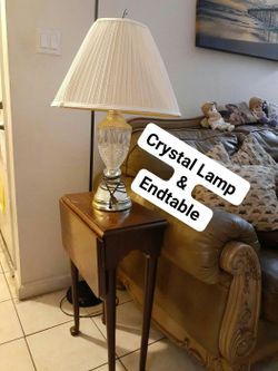 Lamp and wood table for $75