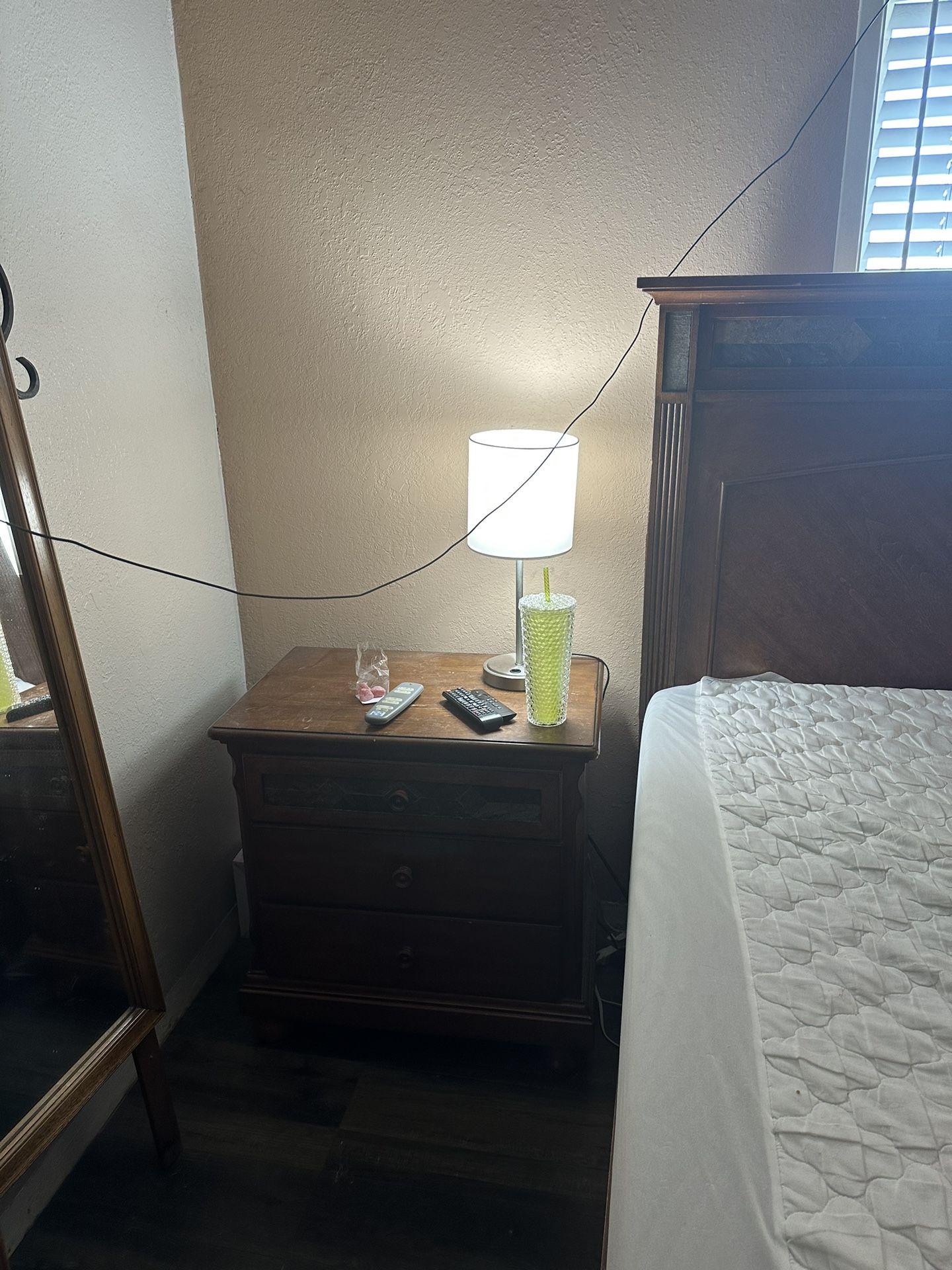 King Bed Frame Two Nightstands 