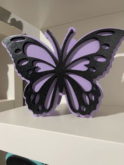 Purple and Black Butterfly Decorative Figurine