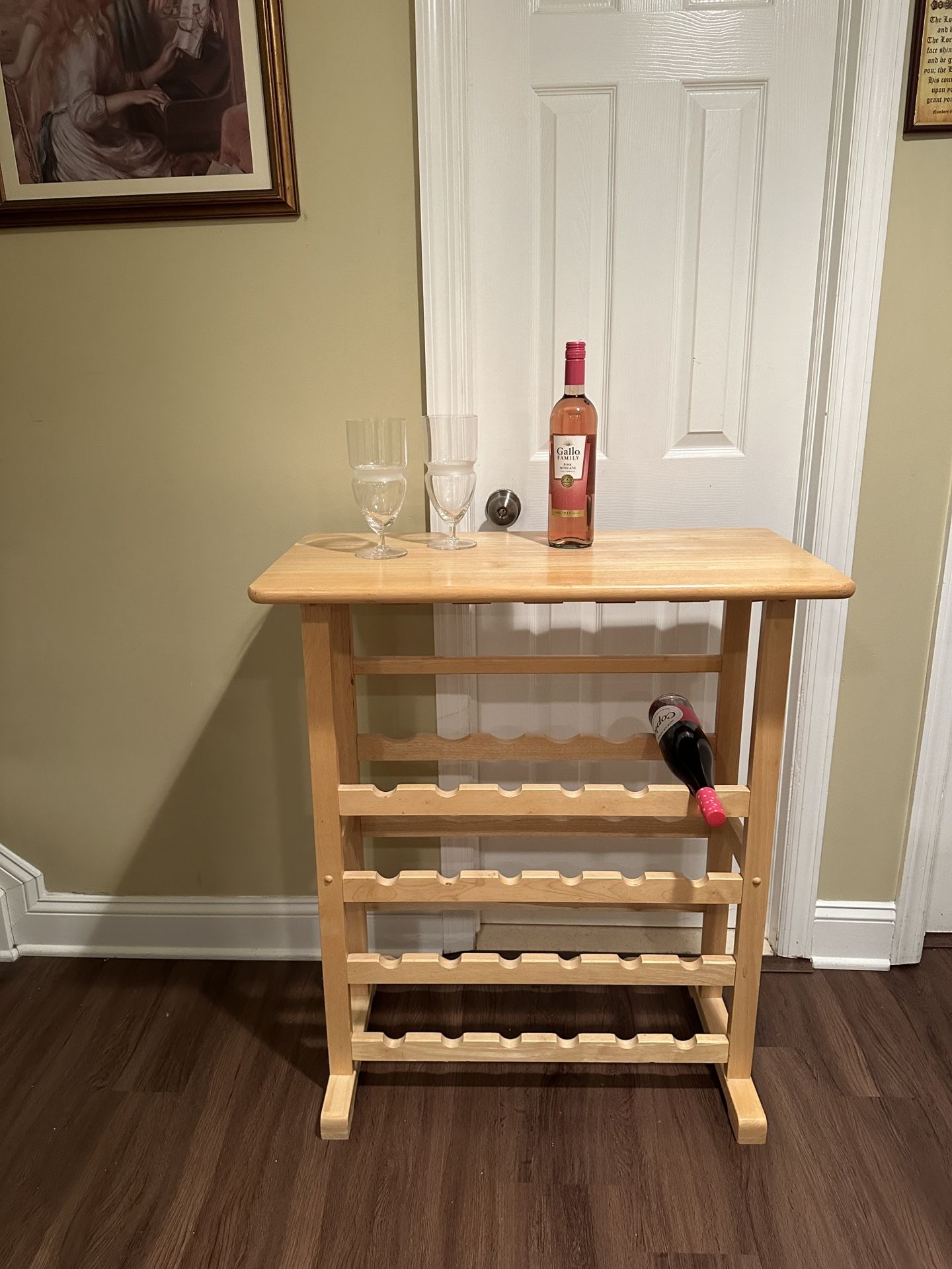 Wood Table Top Wine Rack-mint