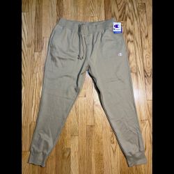 Champion Reverse Weave Classic Logo Joggers Beige Sz 2XL New!