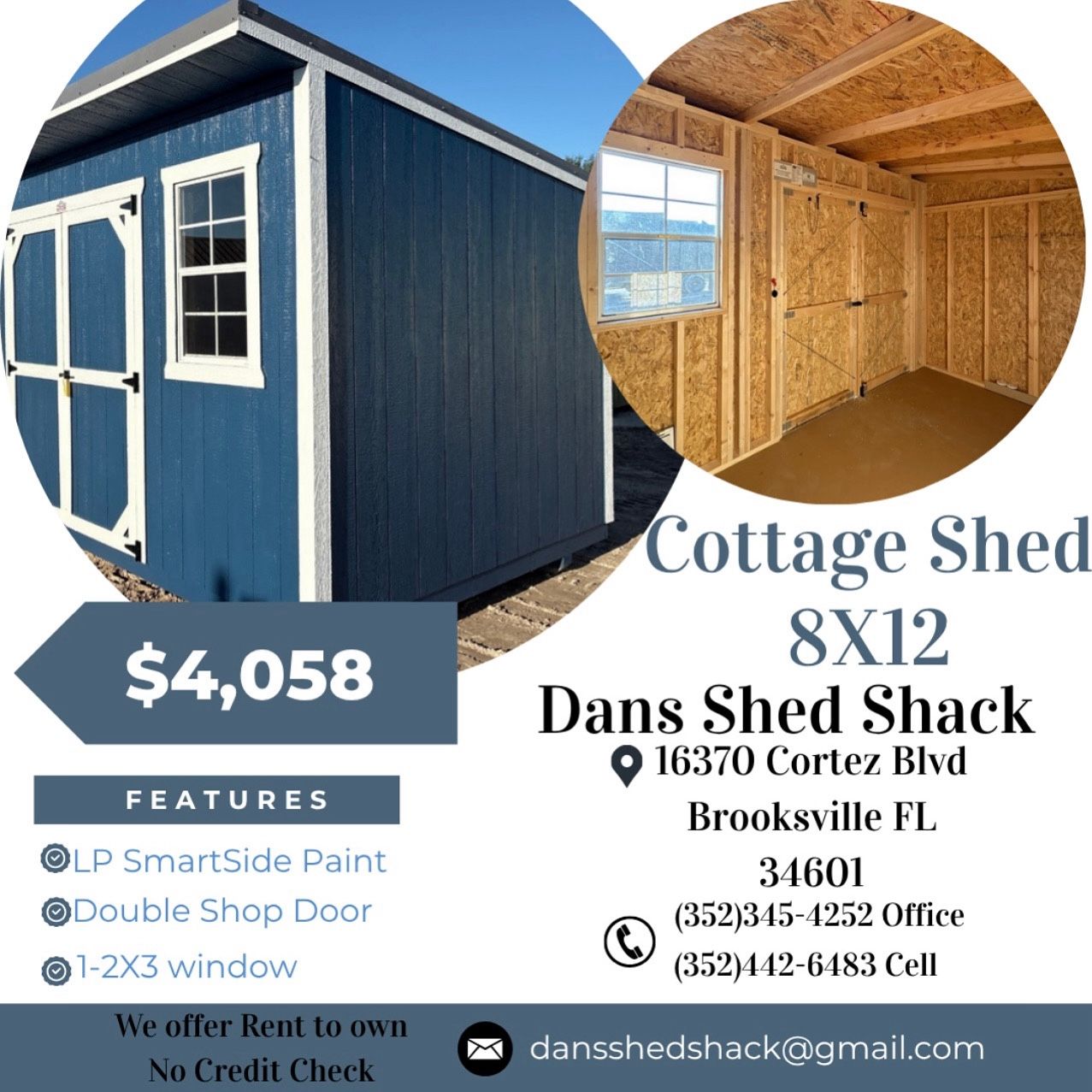 Cottage shed 8x12