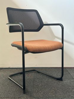 Steelcase Qivi Guest Side Chair (Striped Orange/Black)