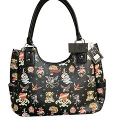 ED HARDY Tote Bag Tattoo Print * NEW