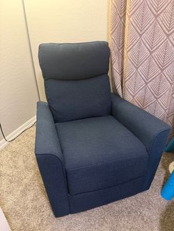 Navy Blue Upholstered Glider