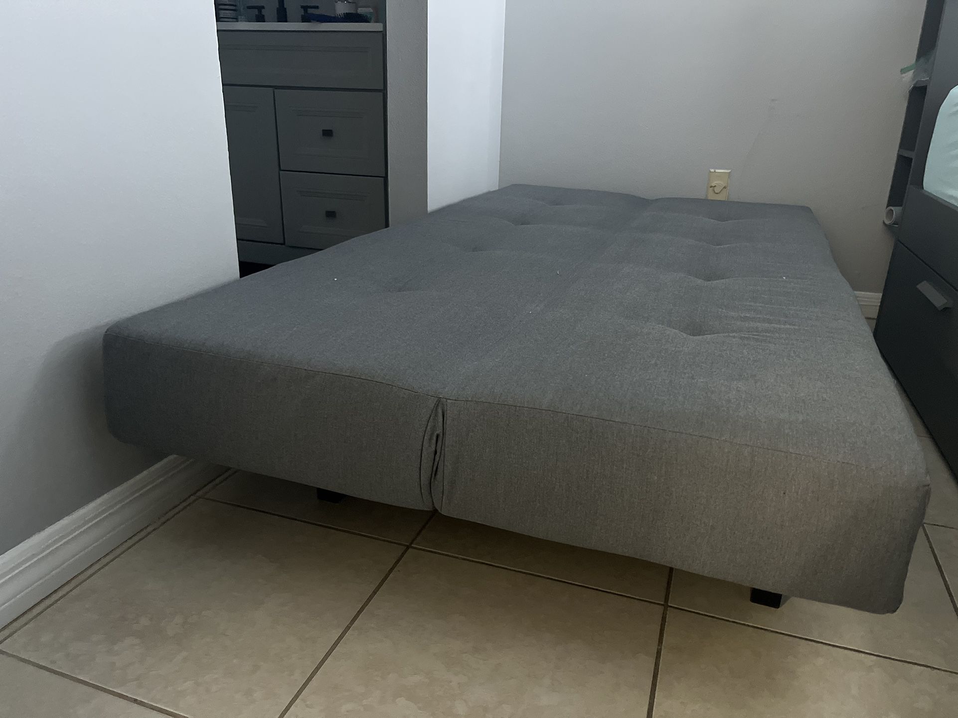 BALKARP Sleeper sofa, Vissle gray