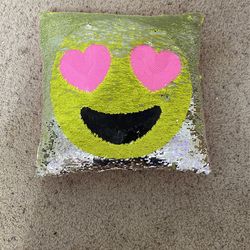 Emoji Sparkly Pillow
