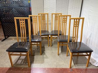 IMS SRL Made in Italy Teak Highback Dining Chairs (Set of 6)