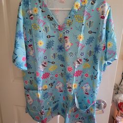 Women's Printed Scrub Top