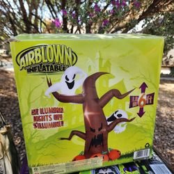 Halloween Airblown Inflatable Blow Up Tree & Dragon  Yard Decoration 