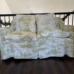 Custom Toile Love Seat By Shaw