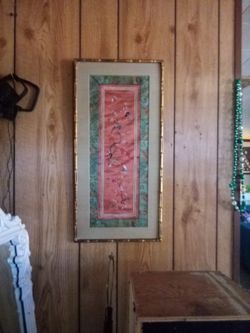 Vintage Silk Hand Made Chinese Wall Art
