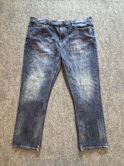Jos. A. Bank Men's Straight Leg Jeans Medium Dark Wash Size 40x29 Comfort Casual