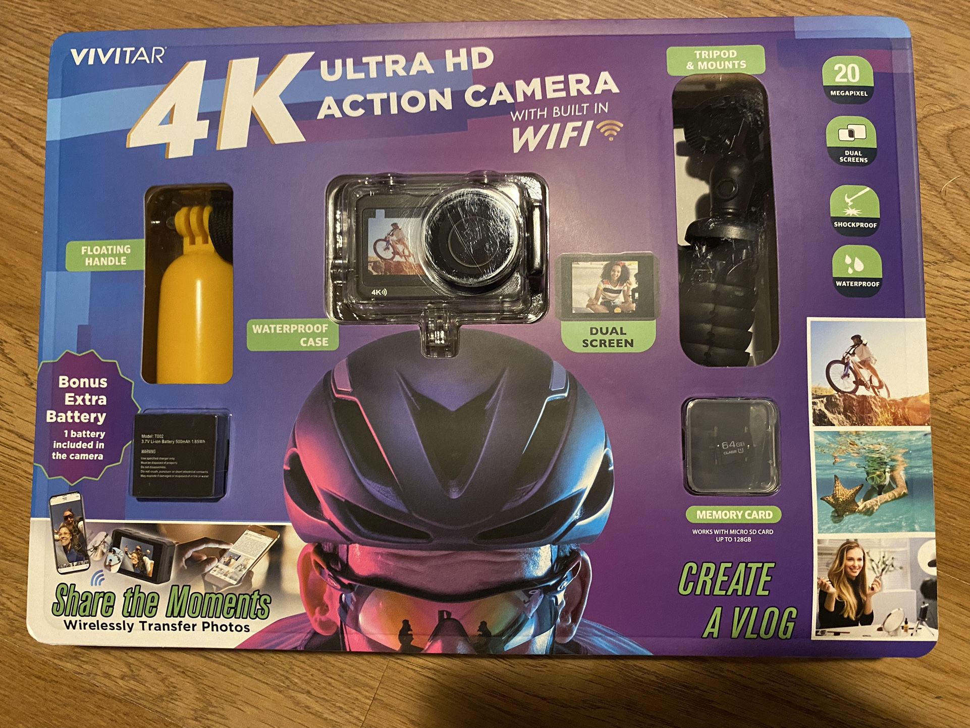 Vivitar 4K Ultra HD GoPro Action Camera Kit NEW