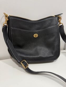 Coach black pebbled leather crossbody