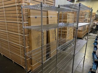 Chrome Metal Wire Shelving 72" Tall - Heavy Duty NSF Industrial Racks