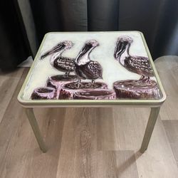 Vintage Glass Top Patio Table