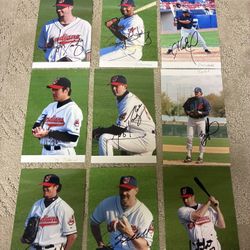 Lot Of 9 Cleveland Indians Autographed 4”x6” Photos From 2003/2004