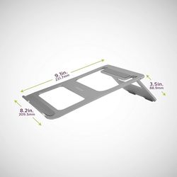 PHILIPS Ultra-Thin Portable Laptop Stand, Vented Aluminum Design, Slip Resistant, Space Saving Style, Work from Home, Office, Travel, Notebook Holder,