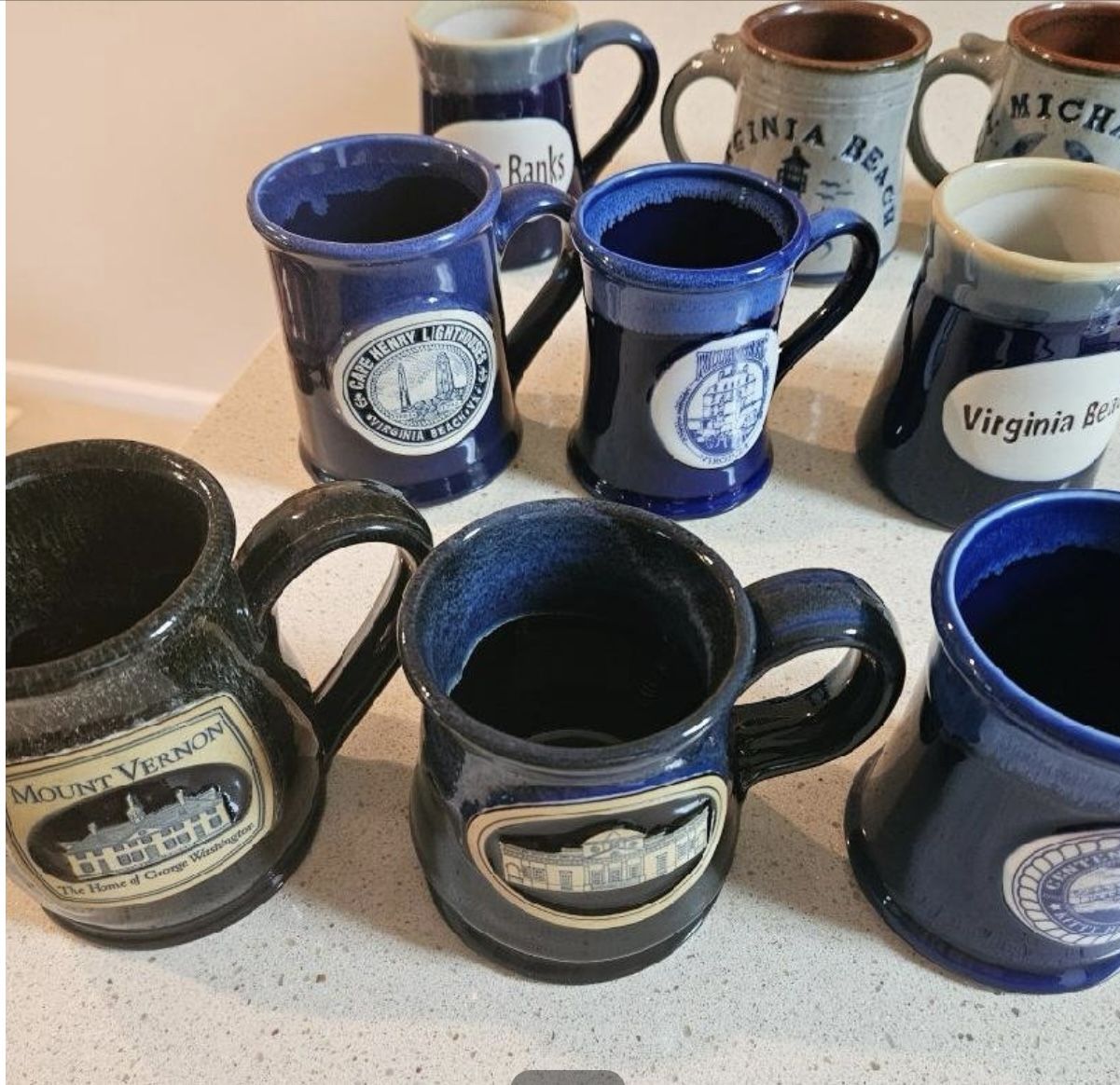 COLLECTION OF 9 SOUVENIR NEW MUGS