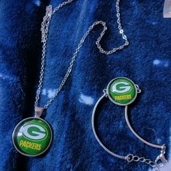 Green Bay Earrings Necklace And Bracelet