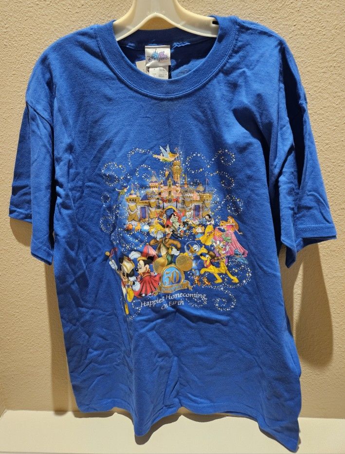 Disneyworld 50 year T-Shirt Disneyland Resorts Castle Princesses Mickey Mouse LG