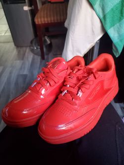 Reebok Club C Red Patent Leather Sneakers