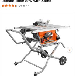 Top Rated Gift Center RIDGID 15 Amp 10 in. Portable Corded Pro Jobsite Table Saw with Stand