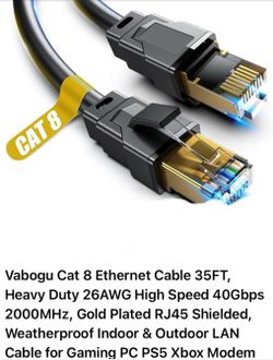 Cat 8 Ethernet Cable 35FT, Heavy Duty 26AWG High Speed