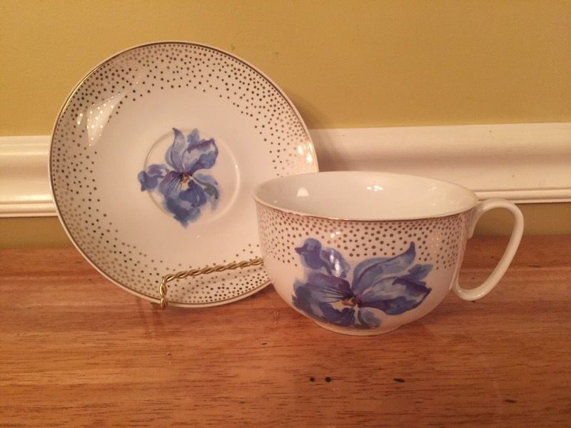 Grace Tea Ware Blue Speckled Tea Cup