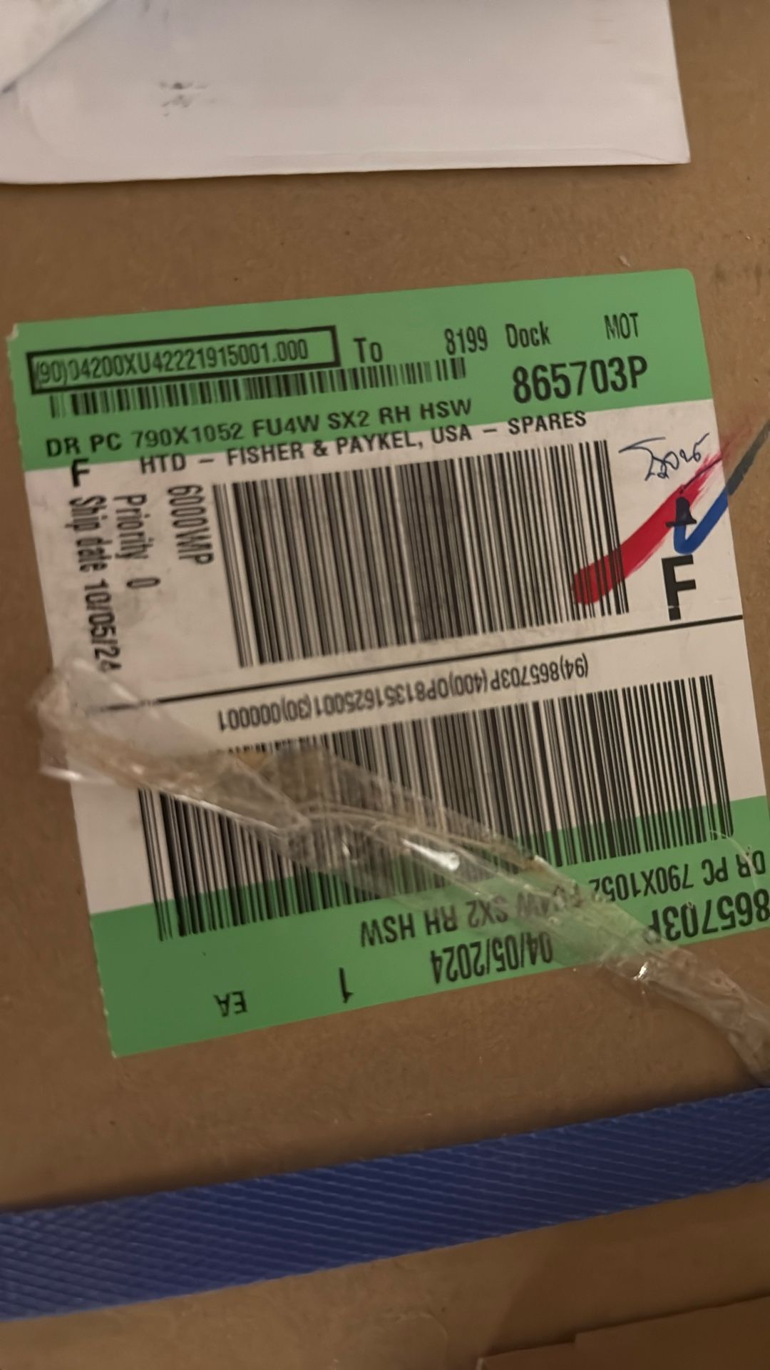 865703P New sealed Fridge Door
