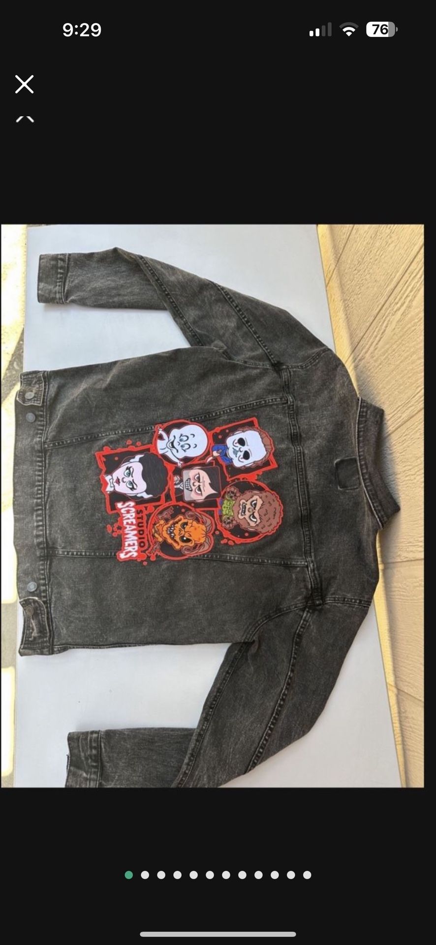 2022 Universal Studios Halloween Horror Nights Black Denim Jacket Med Screamers