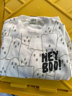 Hey Boo! Halloween Ghost Crewneck Sweatshirt