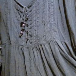 Dark Green shirt with beads