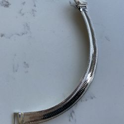  925 Sterling Silver Herringbone Bracelet