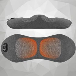Back Massager with Heat & Vibration, Smooth Spine Triple Fusion Lumbar Support Pillow