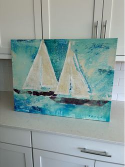 Sailboat picture on canvas