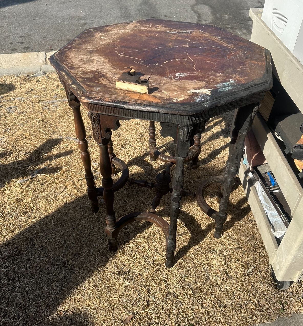 Antique octagon table Needs Some TLC