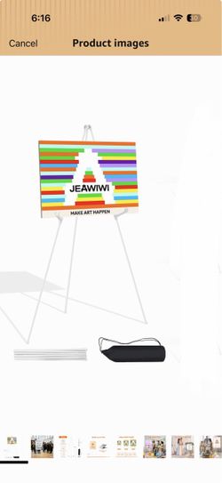 2pcs Lightweight Easel Stand, 66 Inch, White, with Portable Bags, Adjustable Metal Folding Easel Stand, for Display Show, Arts, Poster, Wedding Sign, 
