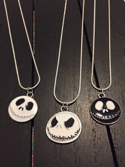 Value 3 Pack/ Nightmare Before Christmas 925 Silver Plated Necklaces/ Halloween Jewelry