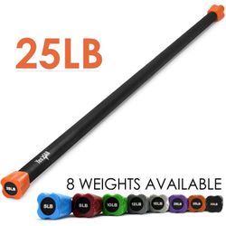 Yes4All Total Body Weighted Workout Bar, for Exercise, Therapy, Aerobics, Yoga, Strength Training - 25lbs