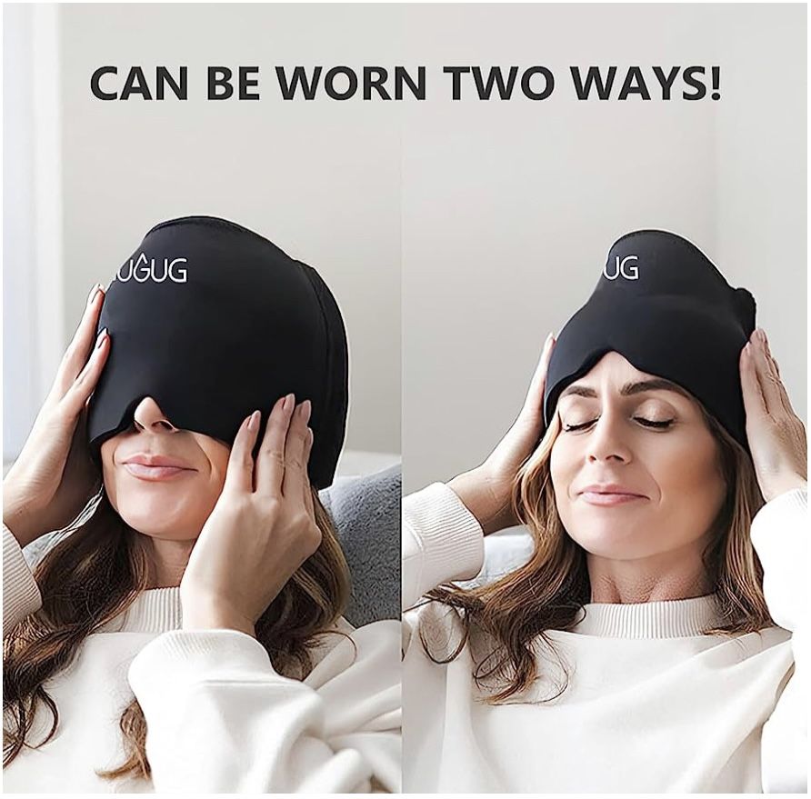 Migraine Headache Relief Cap, Cold Headache Cap Migraine Ice Head Wrap with Long-Lasting Hot & Cold Compresses, Ice Hat(Cap) for Migraine Headaches, T