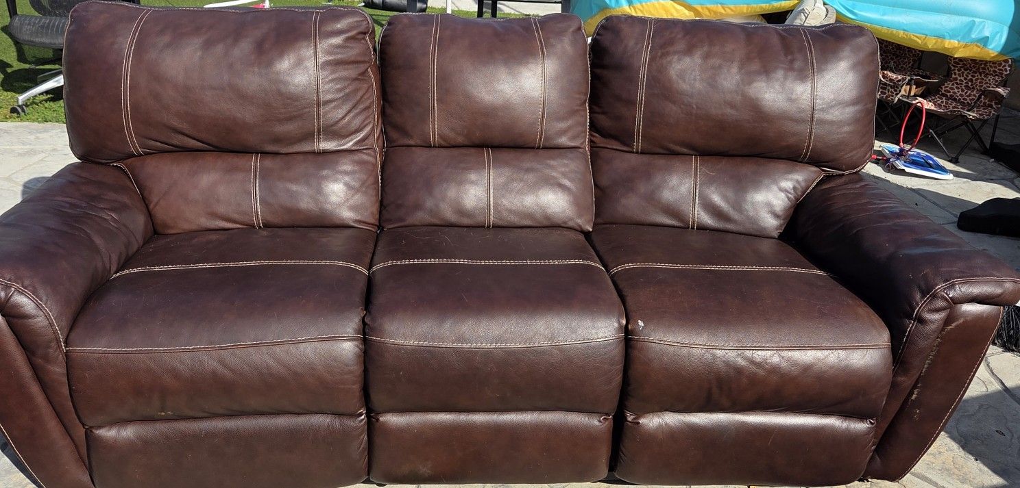Leather Reclining Sofa