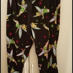 Disney Tinkerbell Fleece Pajama Bottoms Ladies Size Medium