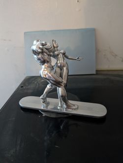 Platinum Cosmic Couple Drifters — 6" Chrome Resin Sculpture