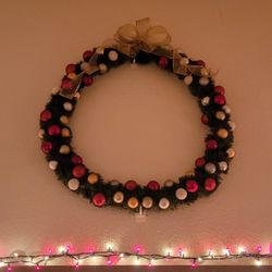 Giant Wreath Christmas Decor Decoration Ornaments Green Bow Custom