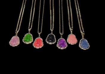 14k Buddha chains, With Lab Diamonds