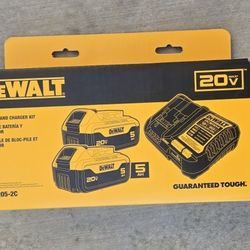 Dewalt 20v Batteries 5.0 Ah And Charger Brand New 
